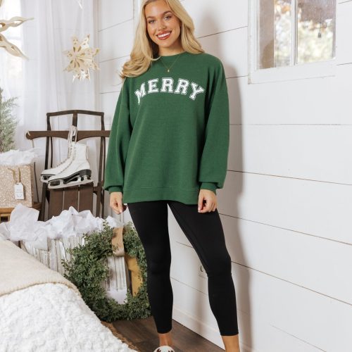 merry green graphic sweatshirt 897025