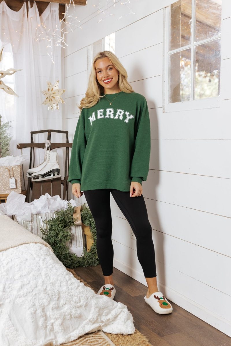 merry green graphic sweatshirt 897025