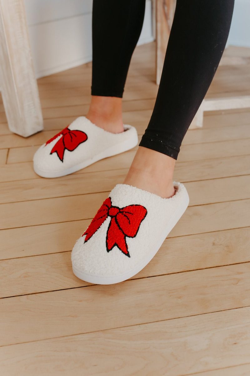 mia cozi red bow slippers 112831