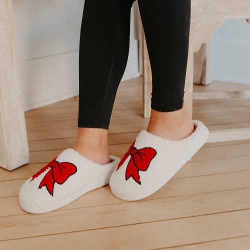 mia cozi red bow slippers 132225