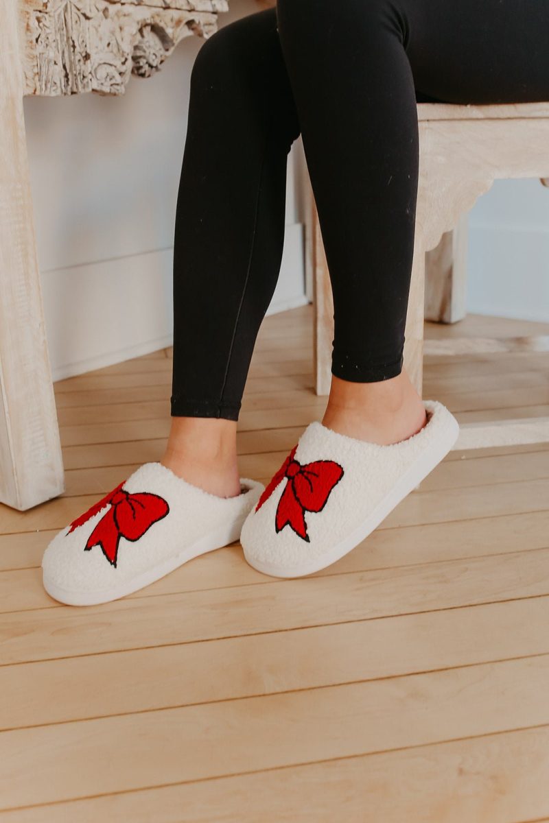 mia cozi red bow slippers 132225