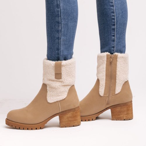 mia jakob sherpa heeled booties 473394