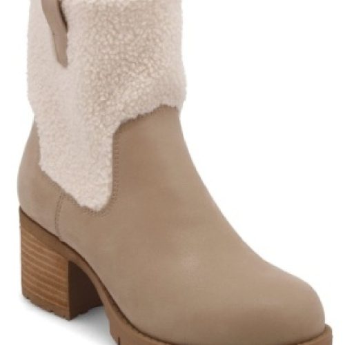 mia jakob sherpa heeled booties 837610