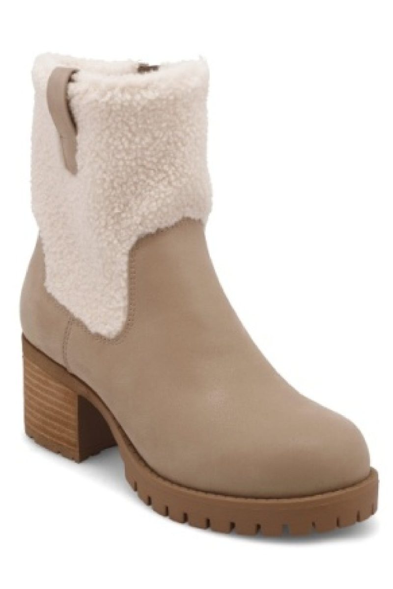 mia jakob sherpa heeled booties 837610