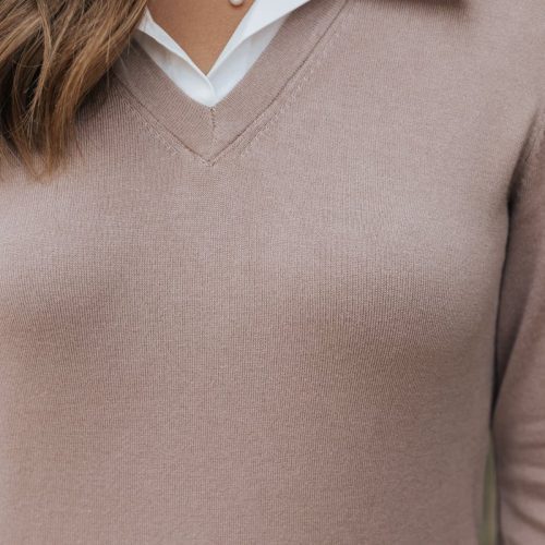 mocha shirt collar pullover sweater 554425