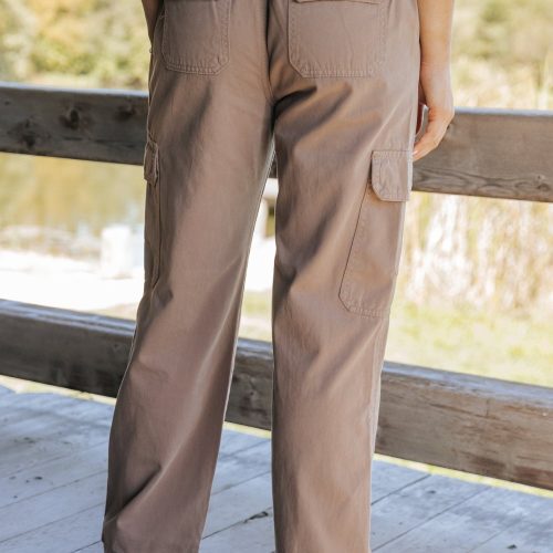 mocha straight leg cargo pants 487787