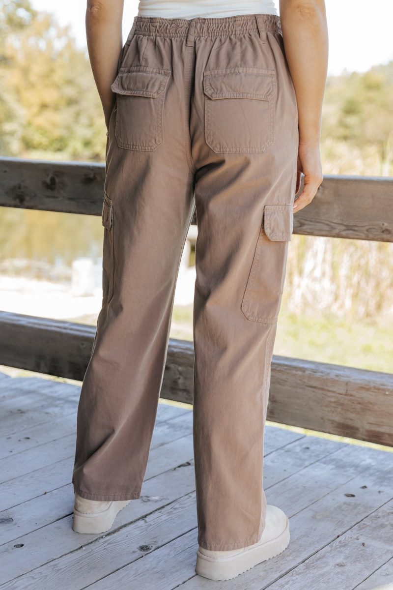 mocha straight leg cargo pants 487787