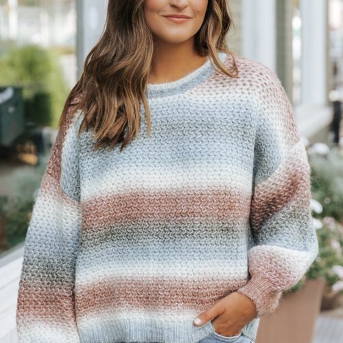 multi ombre striped sweater 458557