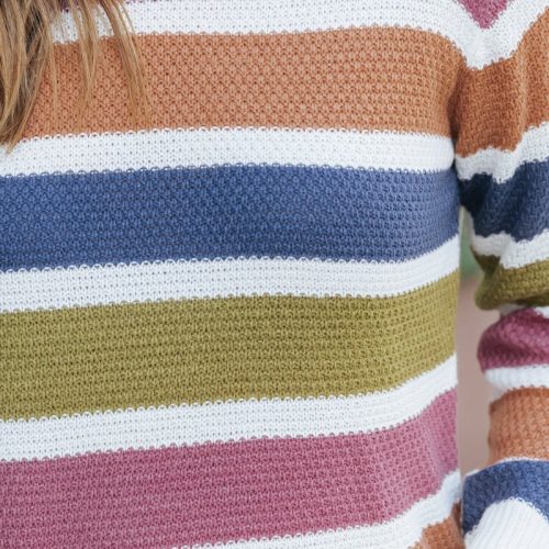 multi striped crewneck sweater 476772