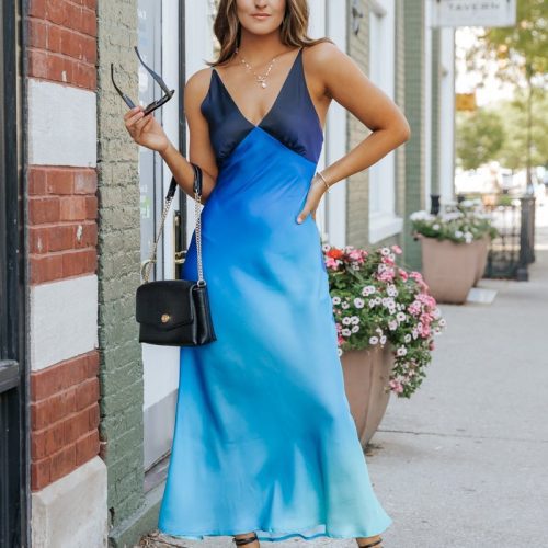 muse blue ombre v neck maxi dress 993794