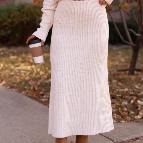 muse by magnolia cream ribbed sweater skirt 965348