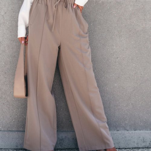 muse by magnolia mocha drawstring wide leg pants 195687