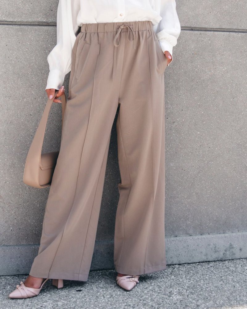 muse by magnolia mocha drawstring wide leg pants 686727