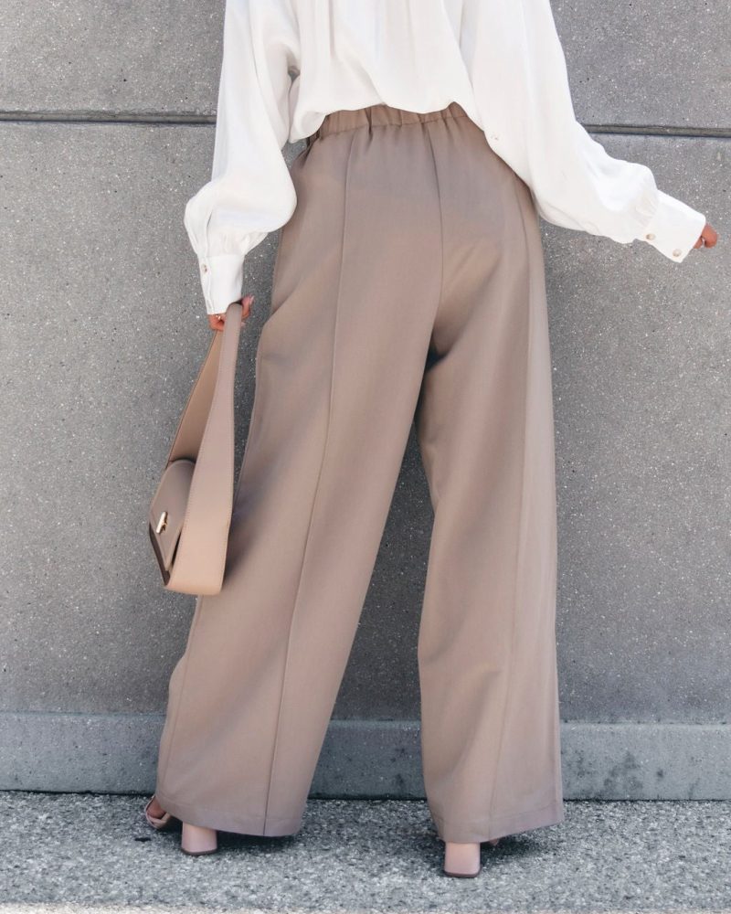 muse by magnolia mocha drawstring wide leg pants 718478