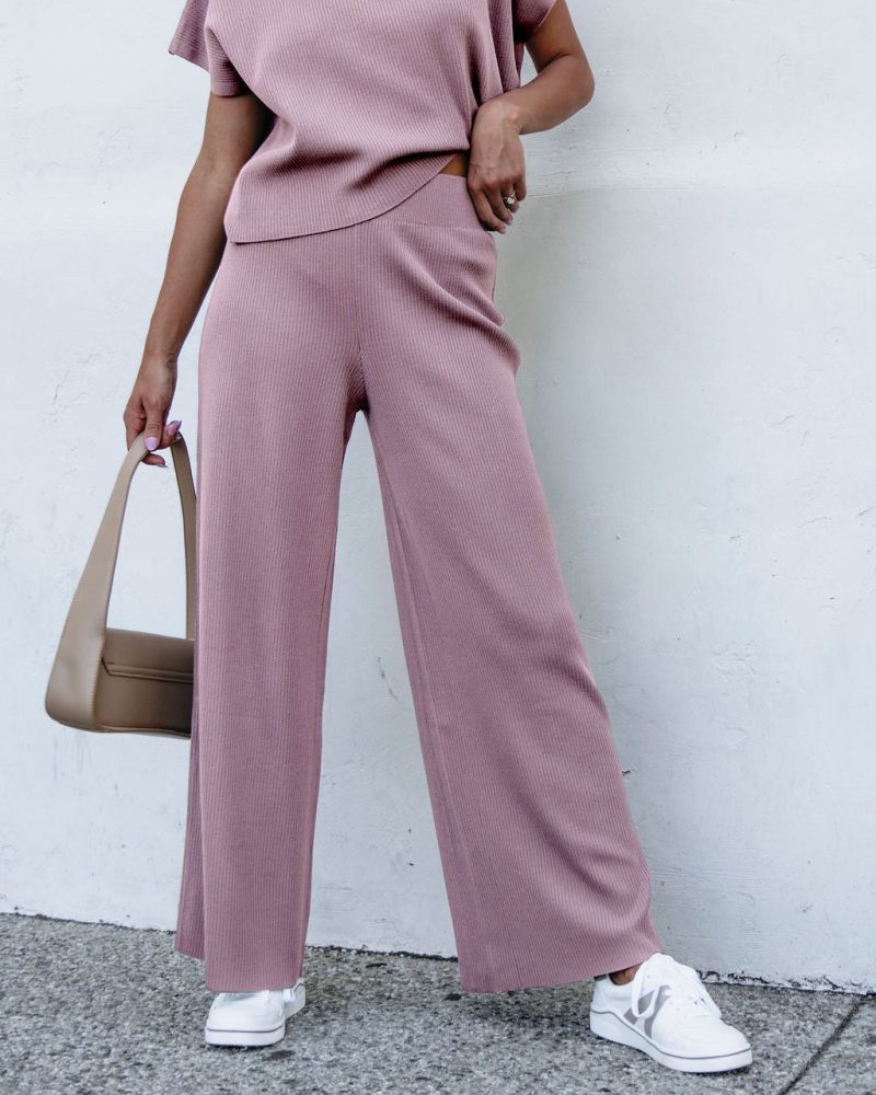 muse by magnolia ribbed lounge pants mauve 841945