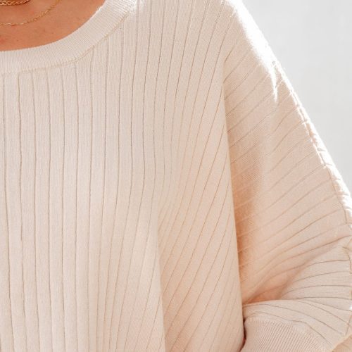 natural breezy ribbed sweater 559183