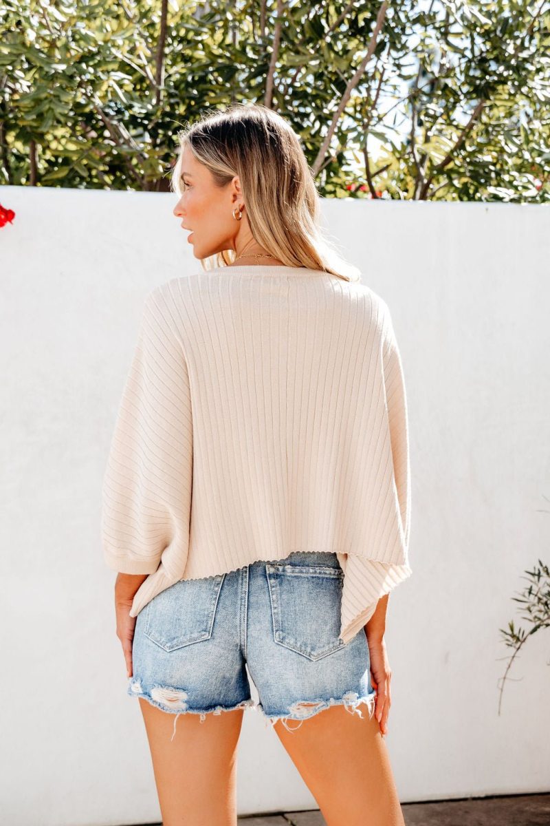 natural breezy ribbed sweater 716330