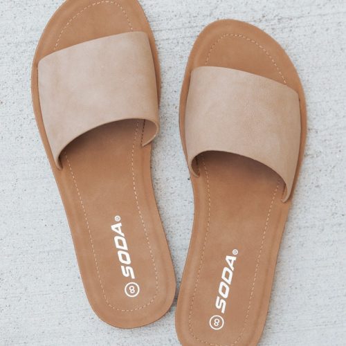 natural suede slide sandals 224281