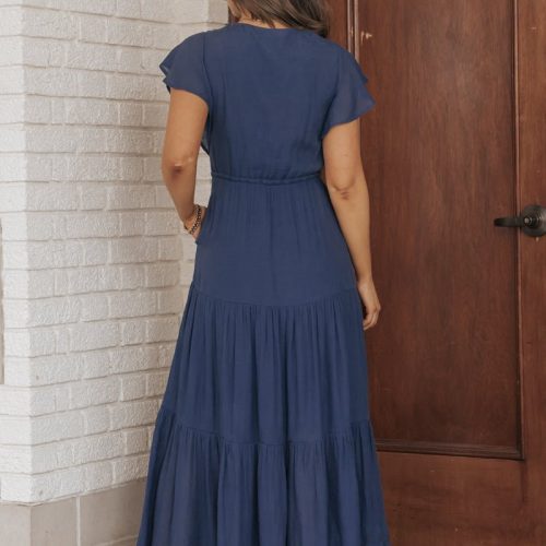 navy ruffle tiered maxi dress 706424