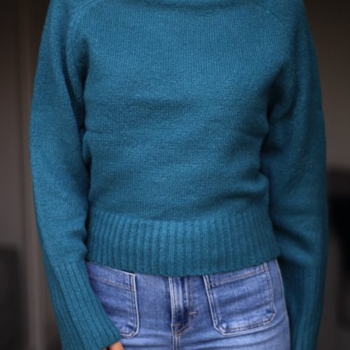 noel mock neck sweater dark teal 814885