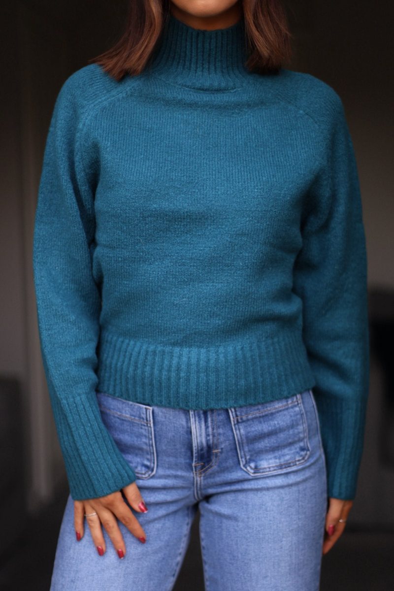 noel mock neck sweater dark teal 814885