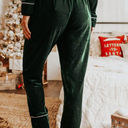 north pole green velvet pajama set final sale 161597