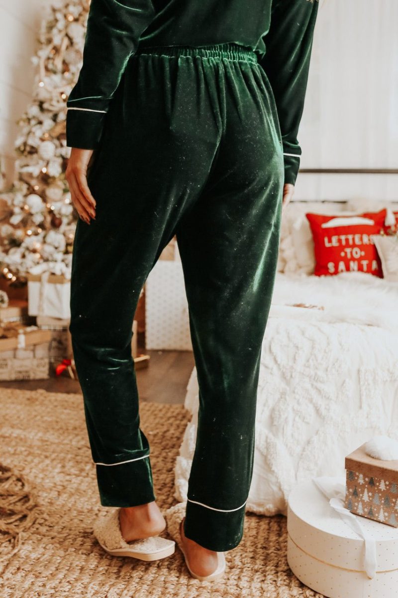 north pole green velvet pajama set final sale 161597