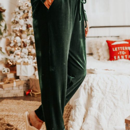 north pole green velvet pajama set final sale 282366