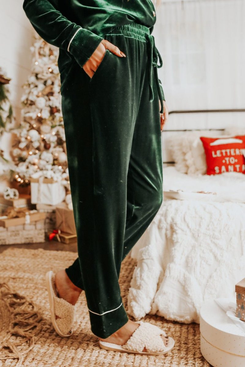 north pole green velvet pajama set final sale 282366