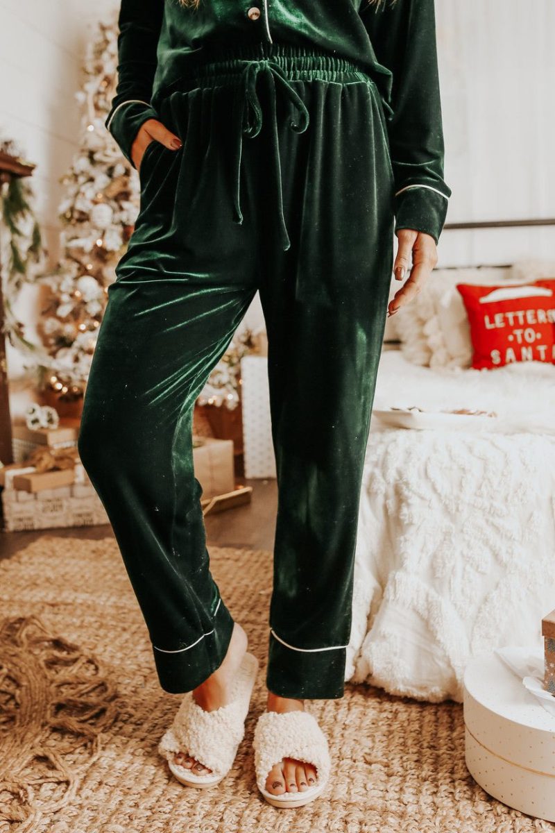 north pole green velvet pajama set final sale 379424