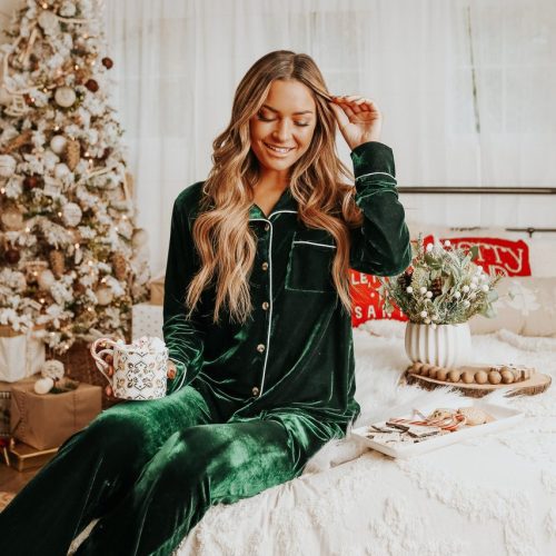 north pole green velvet pajama set final sale 743805