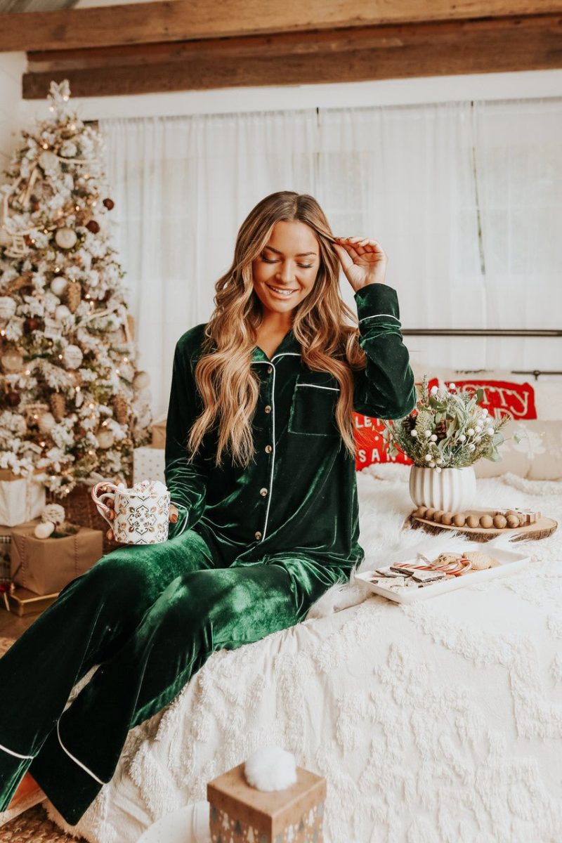 north pole green velvet pajama set final sale 743805