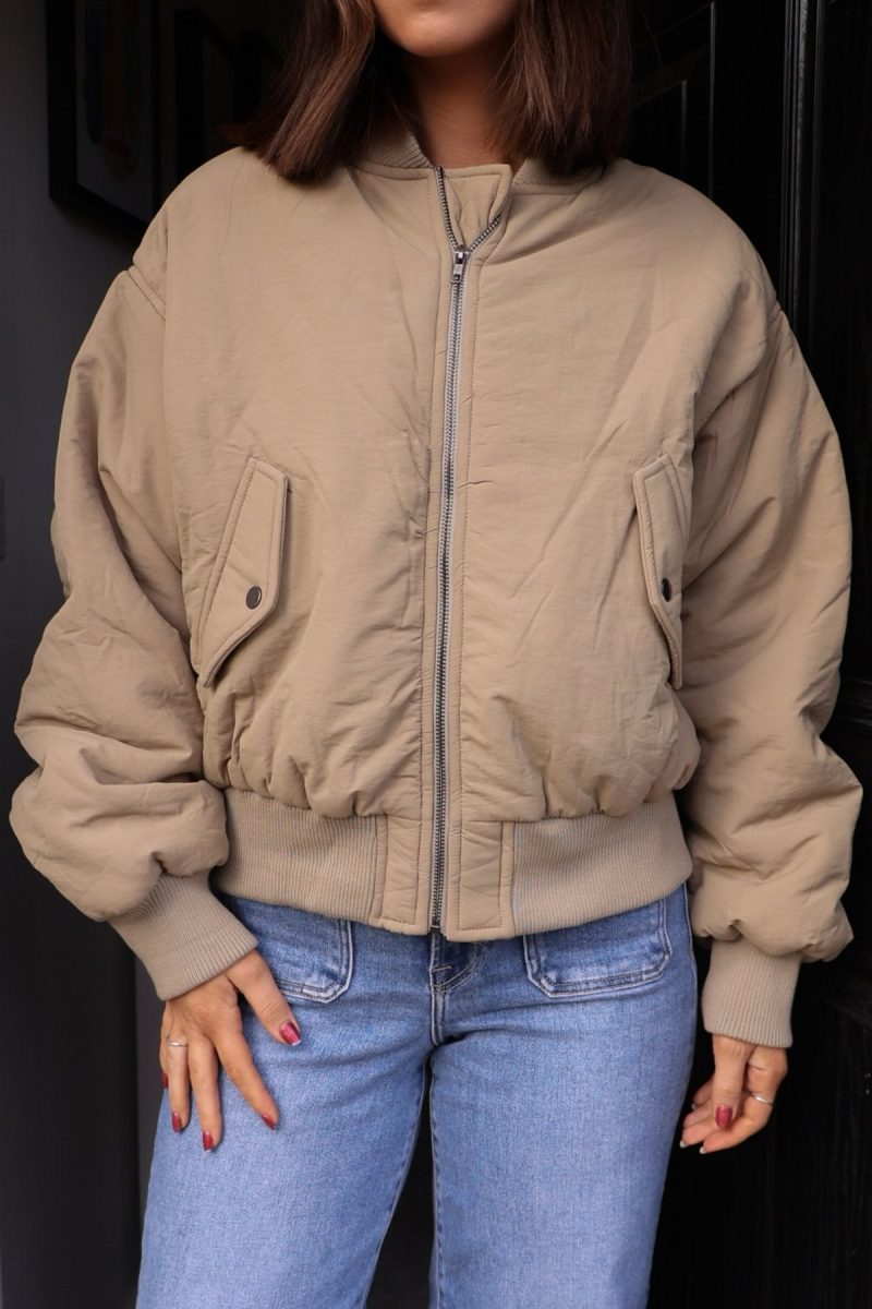 olive bomber puffer jacket 104390