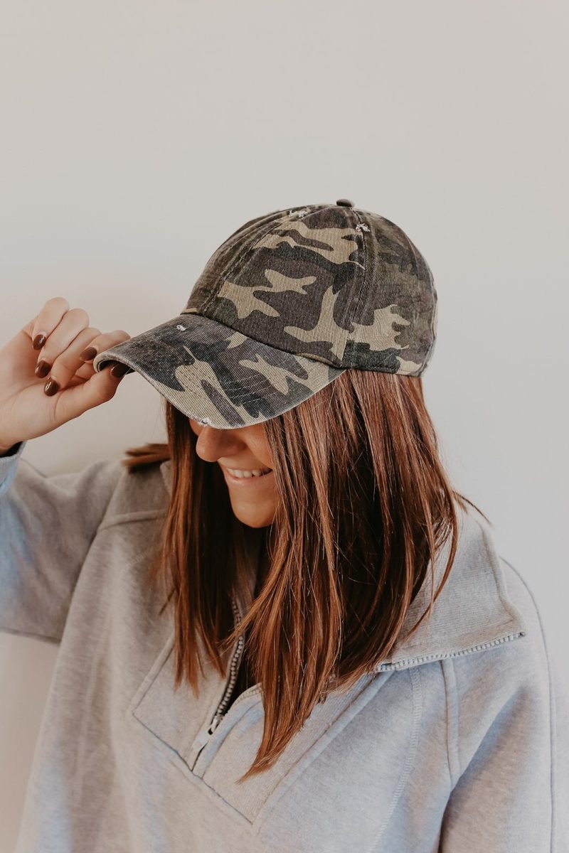 olive camo print baseball cap 126696