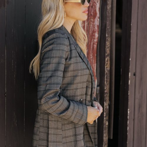 on break charcoal plaid blazer 266543