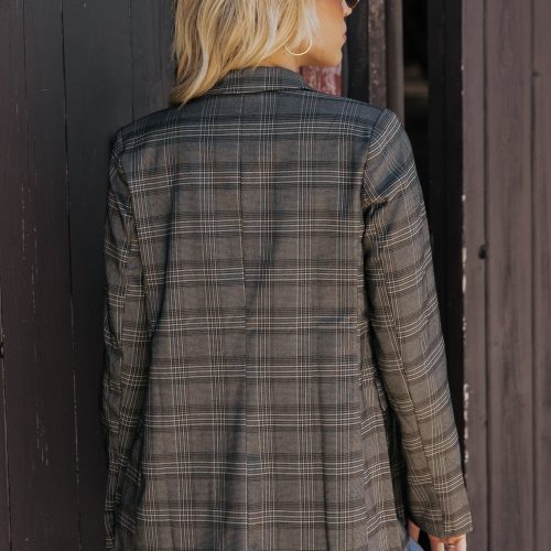 on break charcoal plaid blazer 679315