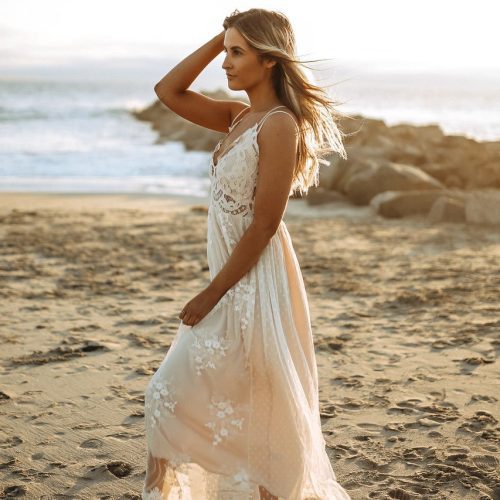 paradise island scalloped vanilla lace maxi dress 736932