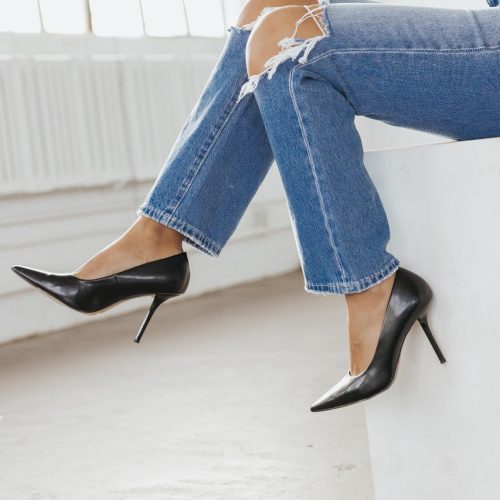 payton black pointed toe stiletto heels final sale 143569