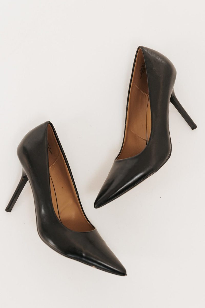 payton black pointed toe stiletto heels final sale 200978