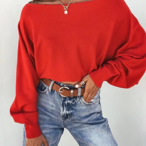 red boatneck cashmere sweater pre order 254542