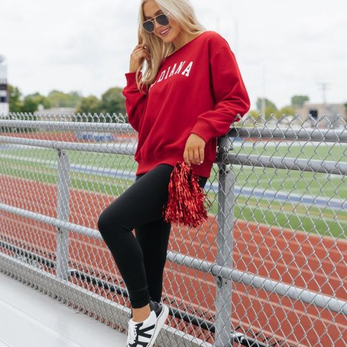 red indiana boat neck sweatshirt 640531