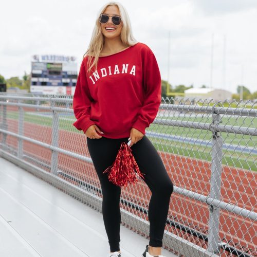 red indiana boat neck sweatshirt 656438