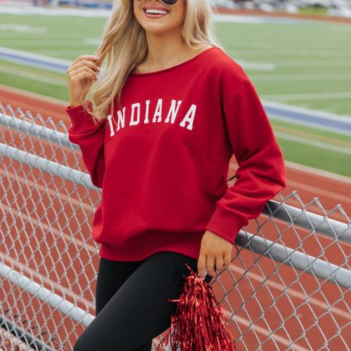 red indiana boat neck sweatshirt 982189