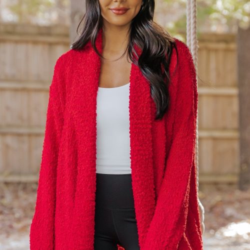 red popcorn dreamer cardigan 335416