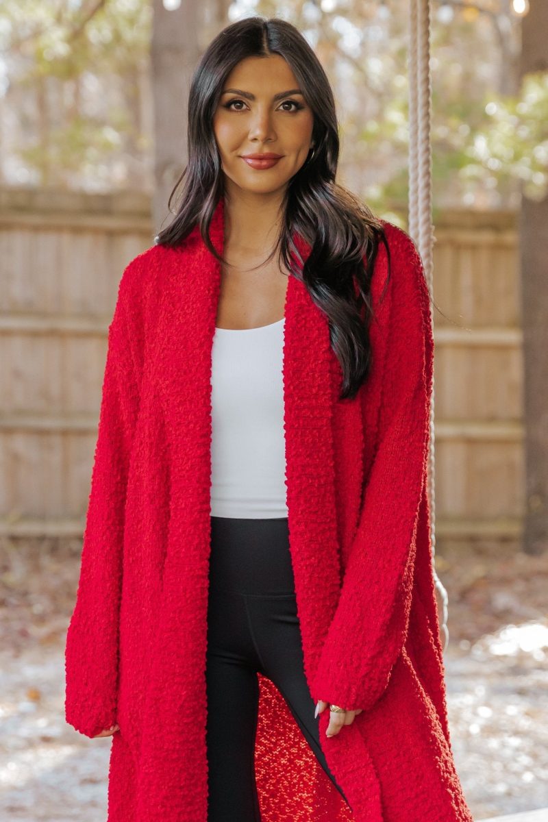 red popcorn dreamer cardigan 335416