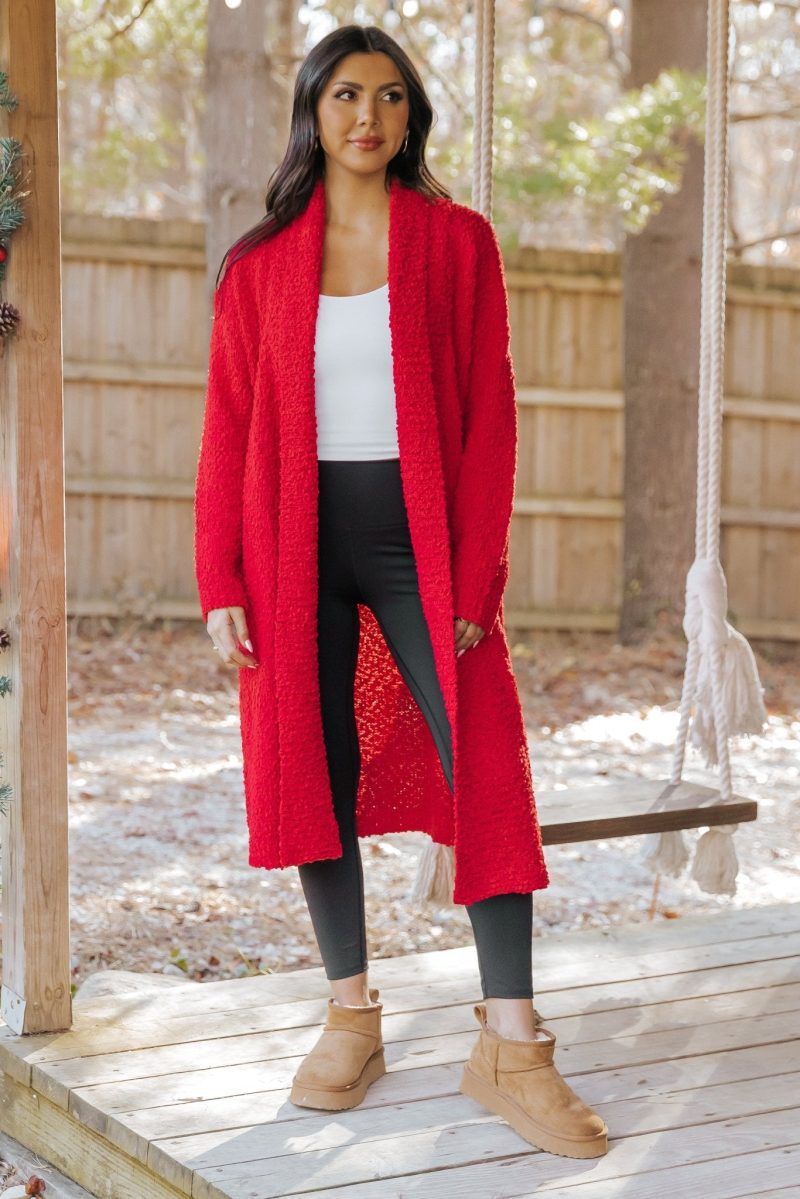 red popcorn dreamer cardigan 491169