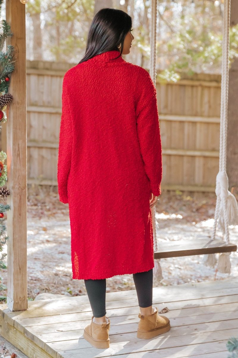 red popcorn dreamer cardigan 737589