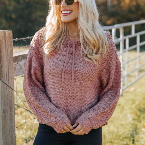 rose textured hooded sweater 456428