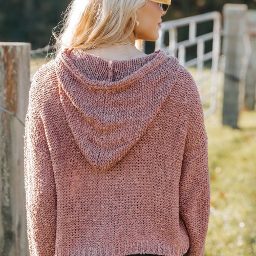 rose textured hooded sweater 634300