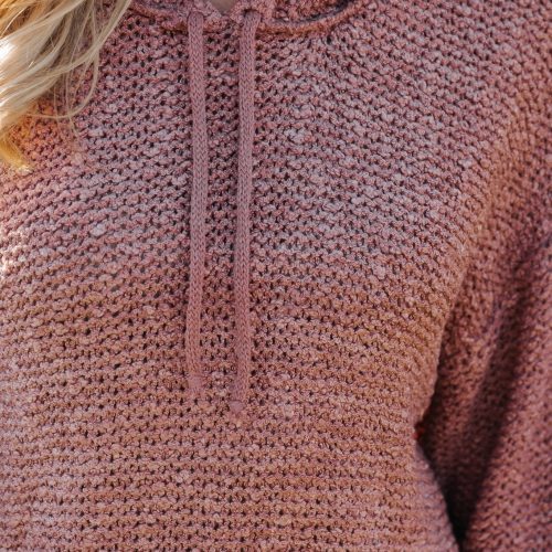 rose textured hooded sweater 901261